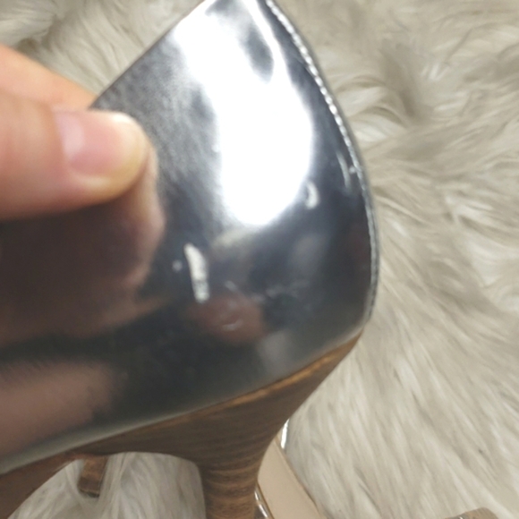 COACH Camille Two-Piece Pump Shoes D'Orsay metallic embossed 8B - Picture 6 of 12